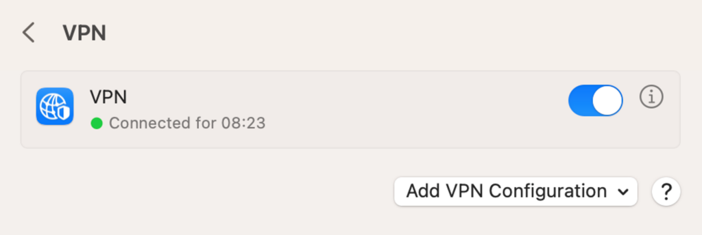 Configure L2TP VPN on macOS Ventura