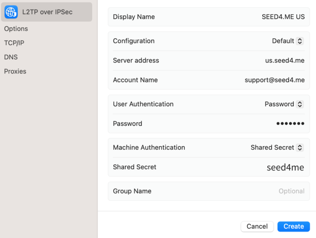 Configure L2TP VPN on macOS Ventura