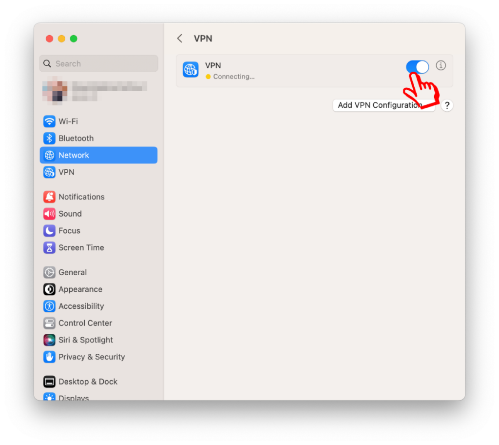 Configure L2TP VPN on macOS Ventura